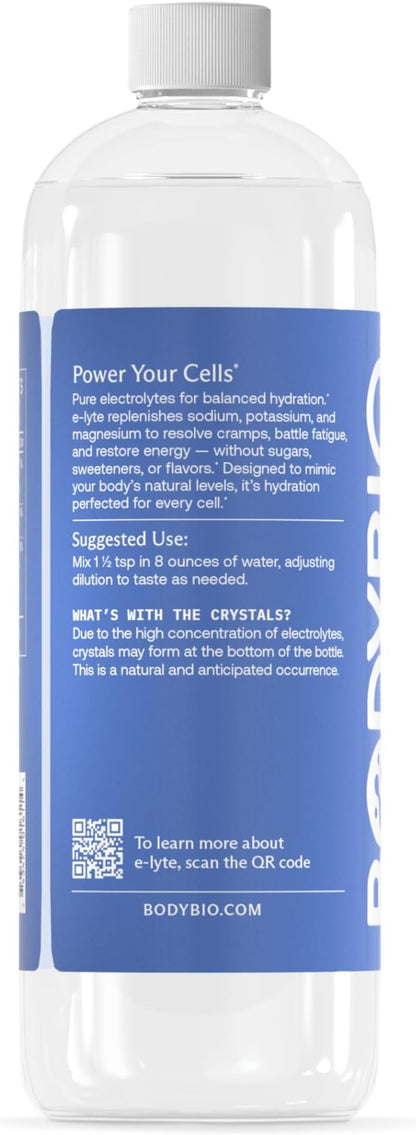 BodyBio e-Lyte - Electrolytes for Hydration, Energy and Cramp Relief, 16 fl oz - Nirvana Guru