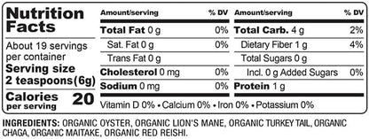 BareOrganics, Mushroom Memory Blend Powder,4 Ounces