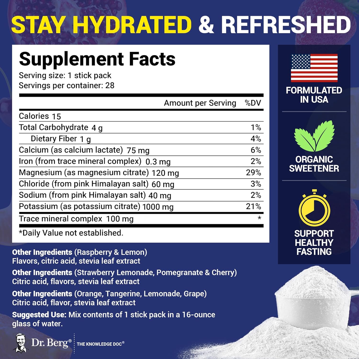 Dr. Berg Sugar Free Electrolyte Powder Packets,7 Delicious Flavors - Nirvana Guru