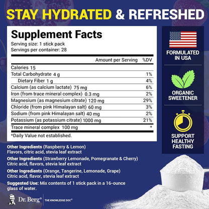 Dr. Berg Sugar Free Electrolyte Powder Packets,7 Delicious Flavors - Nirvana Guru