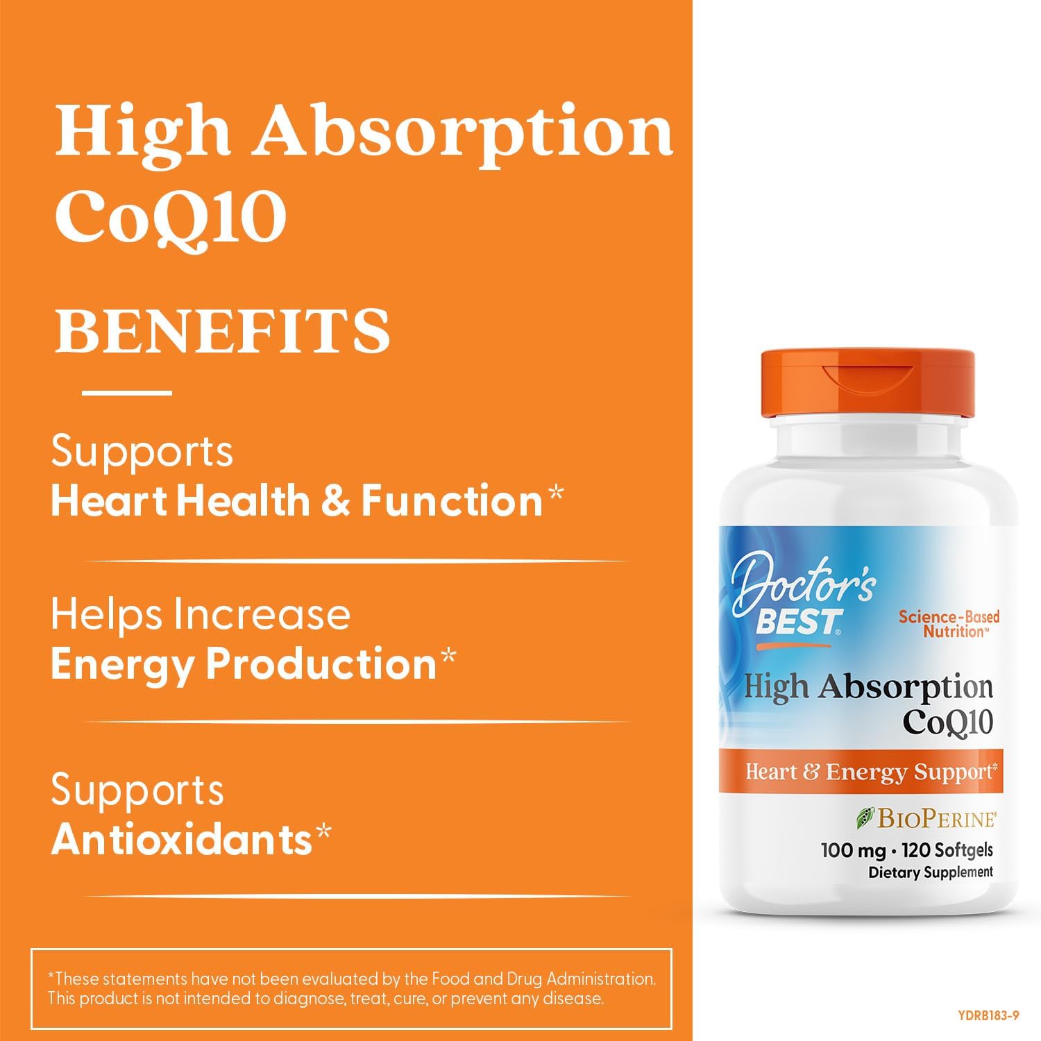 Doctor's Best High Absorption CoQ10 with BioPerine,120 Count - Nirvana Guru
