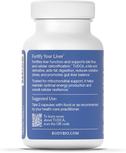 BodyBio TUDCA for Liver Detox,Healthy Fat Metabolism and Digestion, Pure Tauroursodeoxycholic Acid - 60 Capsules - Nirvana Guru