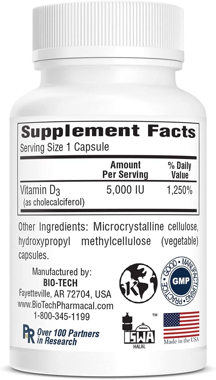 Bio-Tech Pharmacal Vitamin D3,250 Veg Capsules - Nirvana Guru
