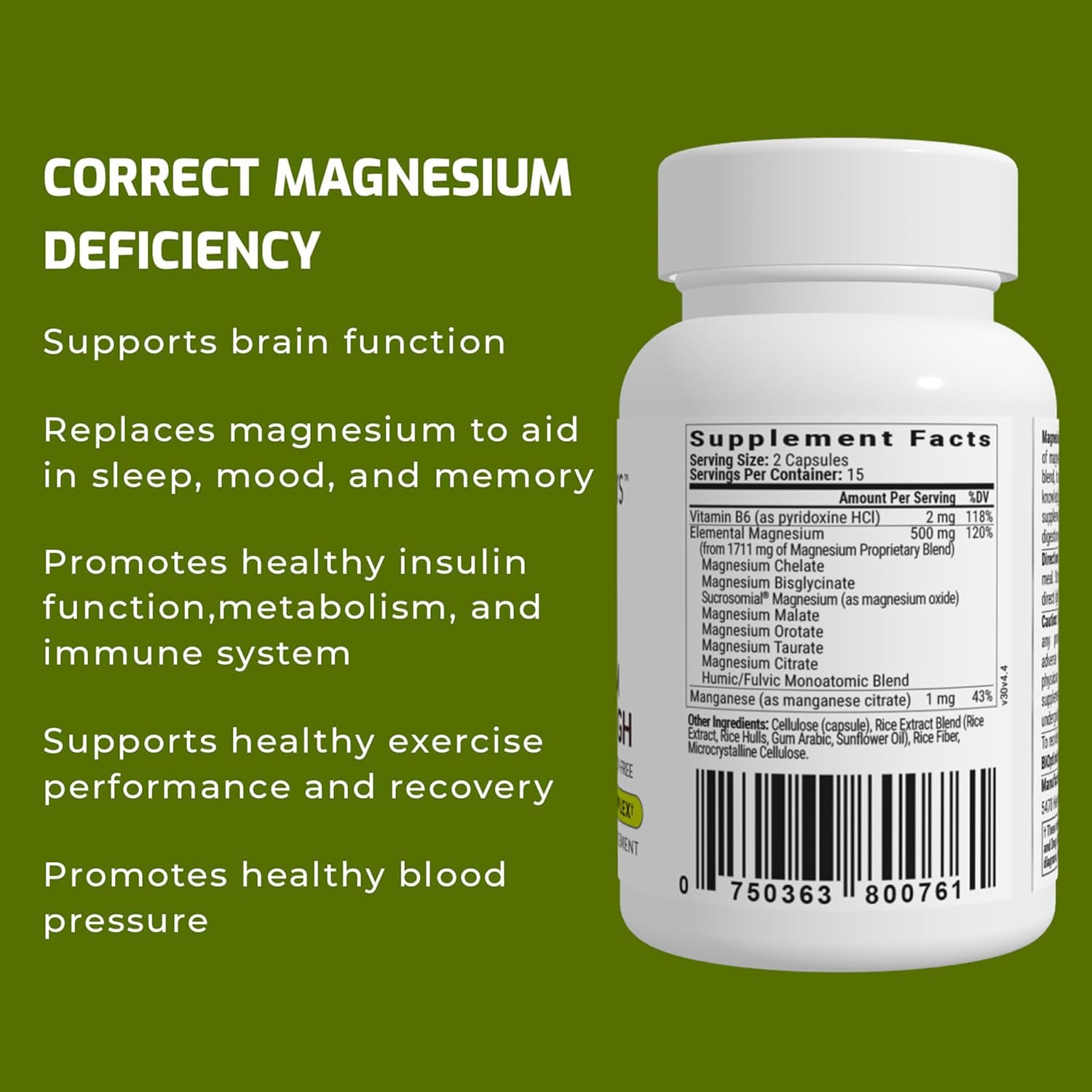 BIOptimizers Magnesium Breakthrough Supplement 4.0,30 Capsules - Nirvana Guru