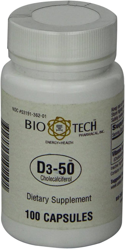 Bio-Tech Pharmacal D3-50,100 Capsules - Nirvana Guru