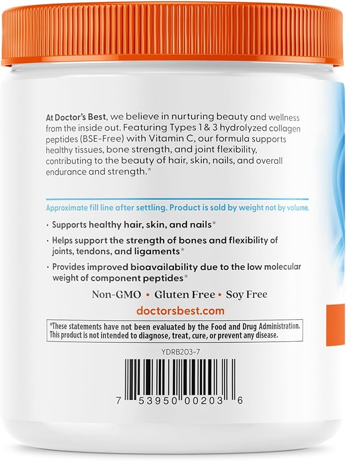 Doctor's Best Pure Collagen Types 1 & 3, Promotes Healthy Skin Hair & Nails – Bone & Joint Support, 7.1 Ounce - Nirvana Guru