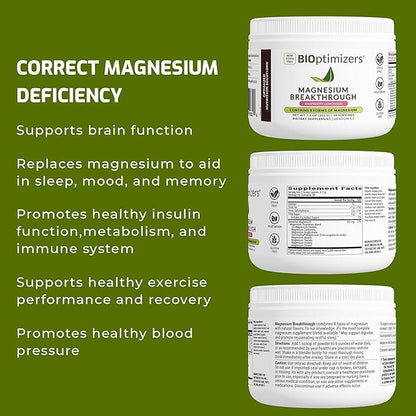 BIOptimizers Magnesium Breakthrough Drink Raspberry Lemonade,30 Servings - Nirvana Guru