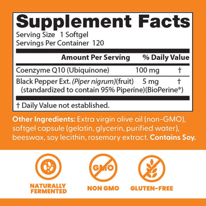 Doctor's Best High Absorption CoQ10 with BioPerine,120 Count - Nirvana Guru