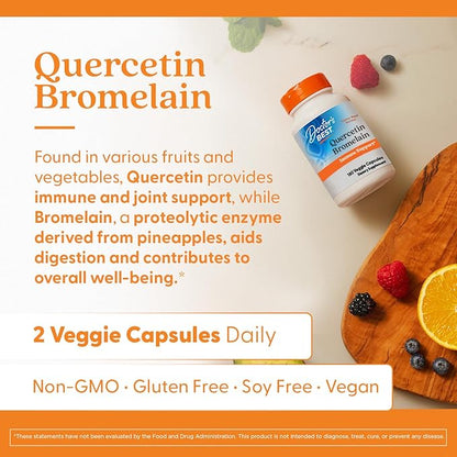Doctor's Best Quercetin Bromelain, Immunity Support Capsule,180 Veg Capsule - Nirvana Guru
