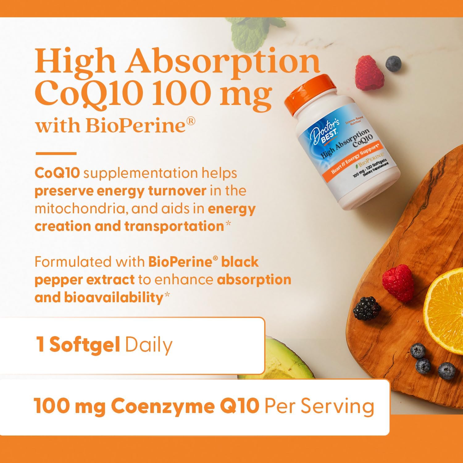 Doctor's Best High Absorption CoQ10 with BioPerine,120 Count - Nirvana Guru