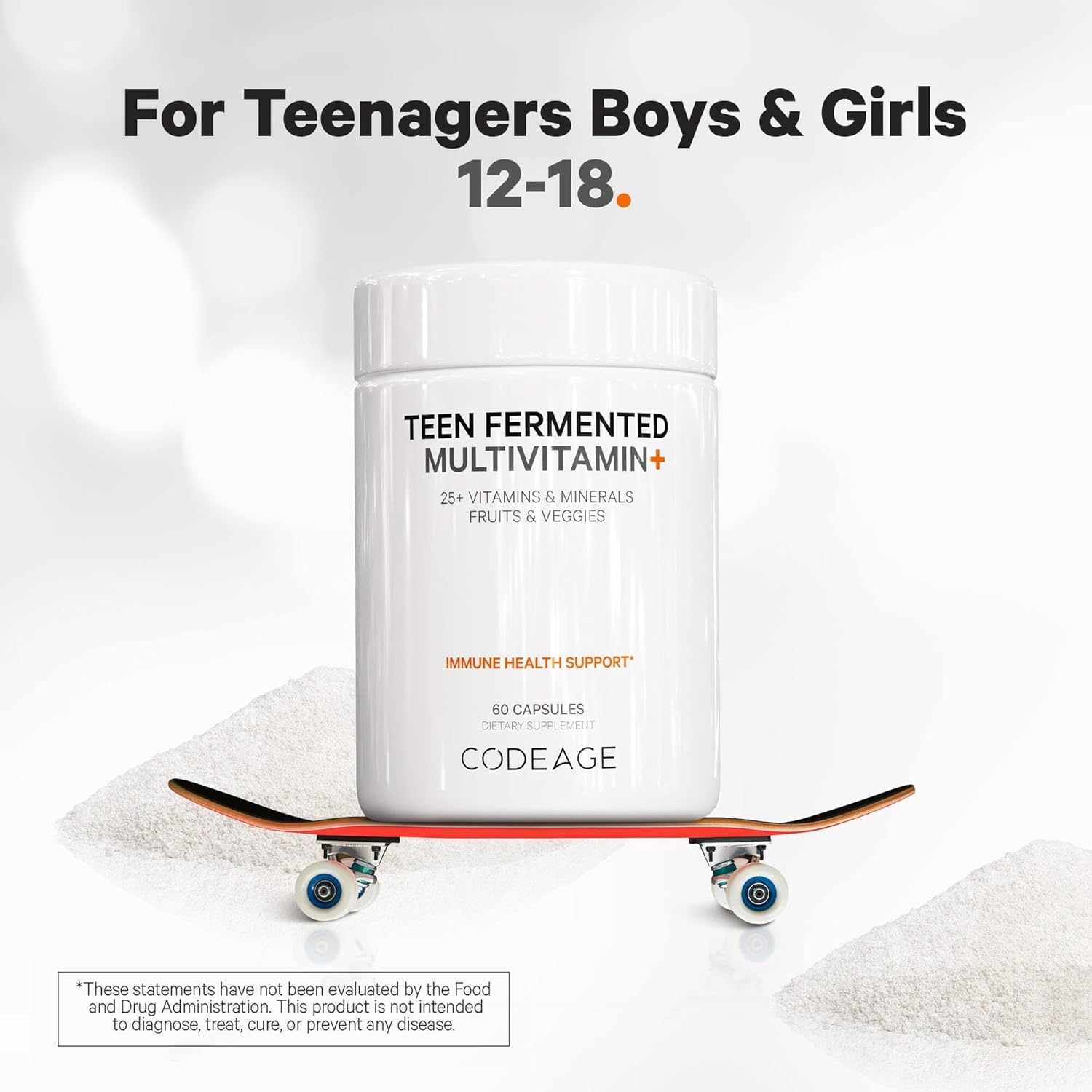 Codeage Teen Multivitamin Supplemen,Organic Whole Food Formula with Omega-3 and Vitamins A to K - 60 Capsules - Nirvana Guru