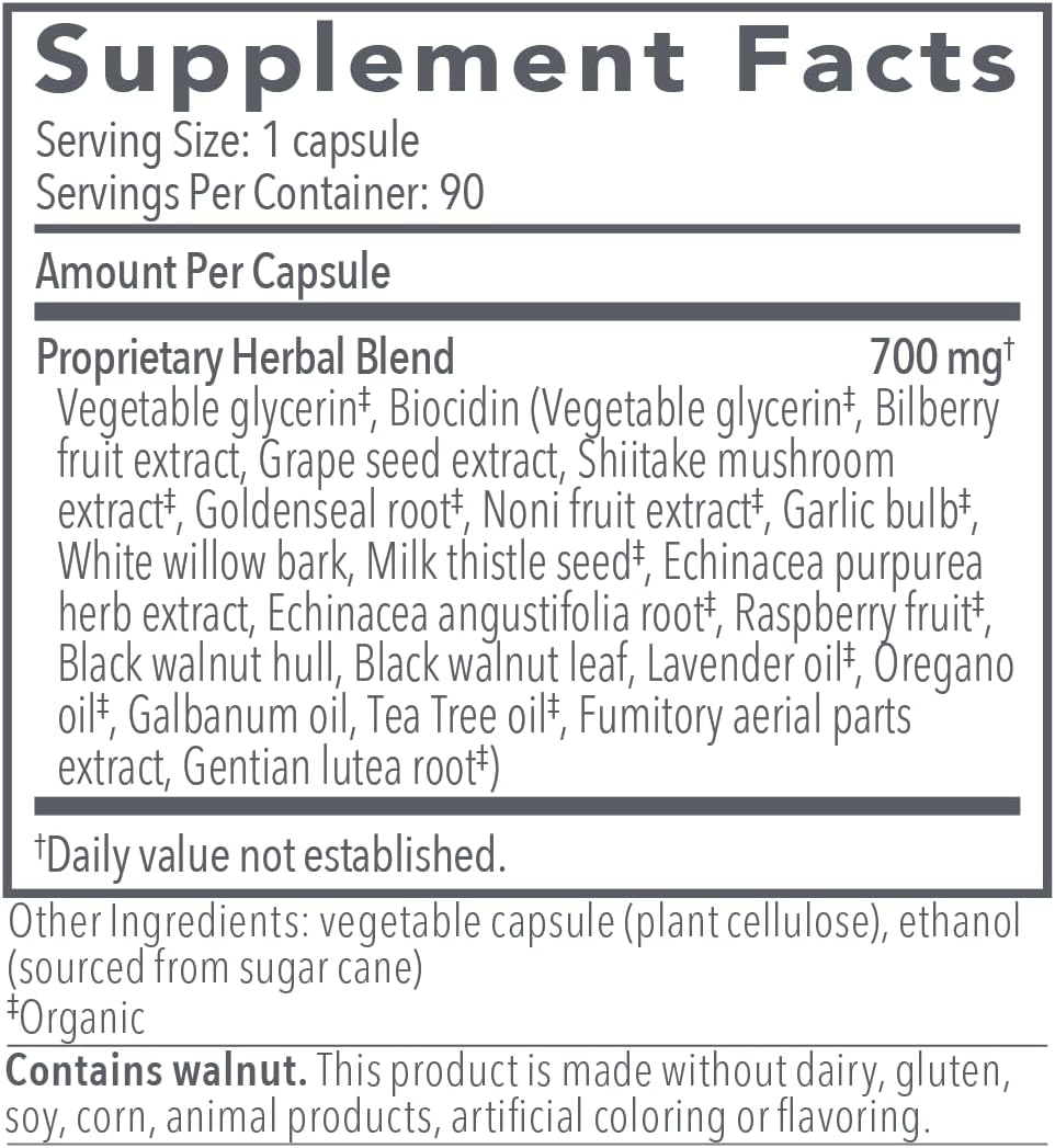 Biocidin Capsules - Biofilm Disruptor - Supports Gut Detox Cleanse,Professional-Grade Herbal Supplement 90 Capsules - Nirvana Guru