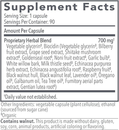 Biocidin Capsules - Biofilm Disruptor - Supports Gut Detox Cleanse,Professional-Grade Herbal Supplement 90 Capsules - Nirvana Guru