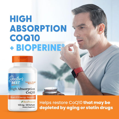 Doctor's Best High Absorption CoQ10 with BioPerine,120 Count - Nirvana Guru