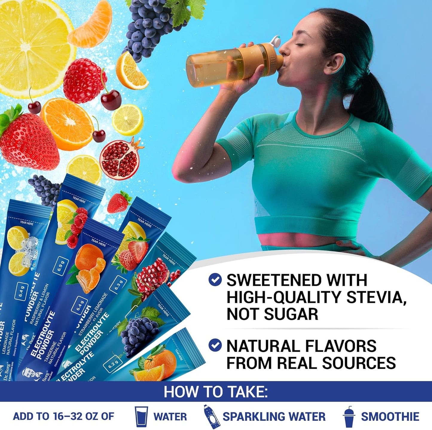 Dr. Berg Sugar Free Electrolyte Powder Packets,7 Delicious Flavors - Nirvana Guru