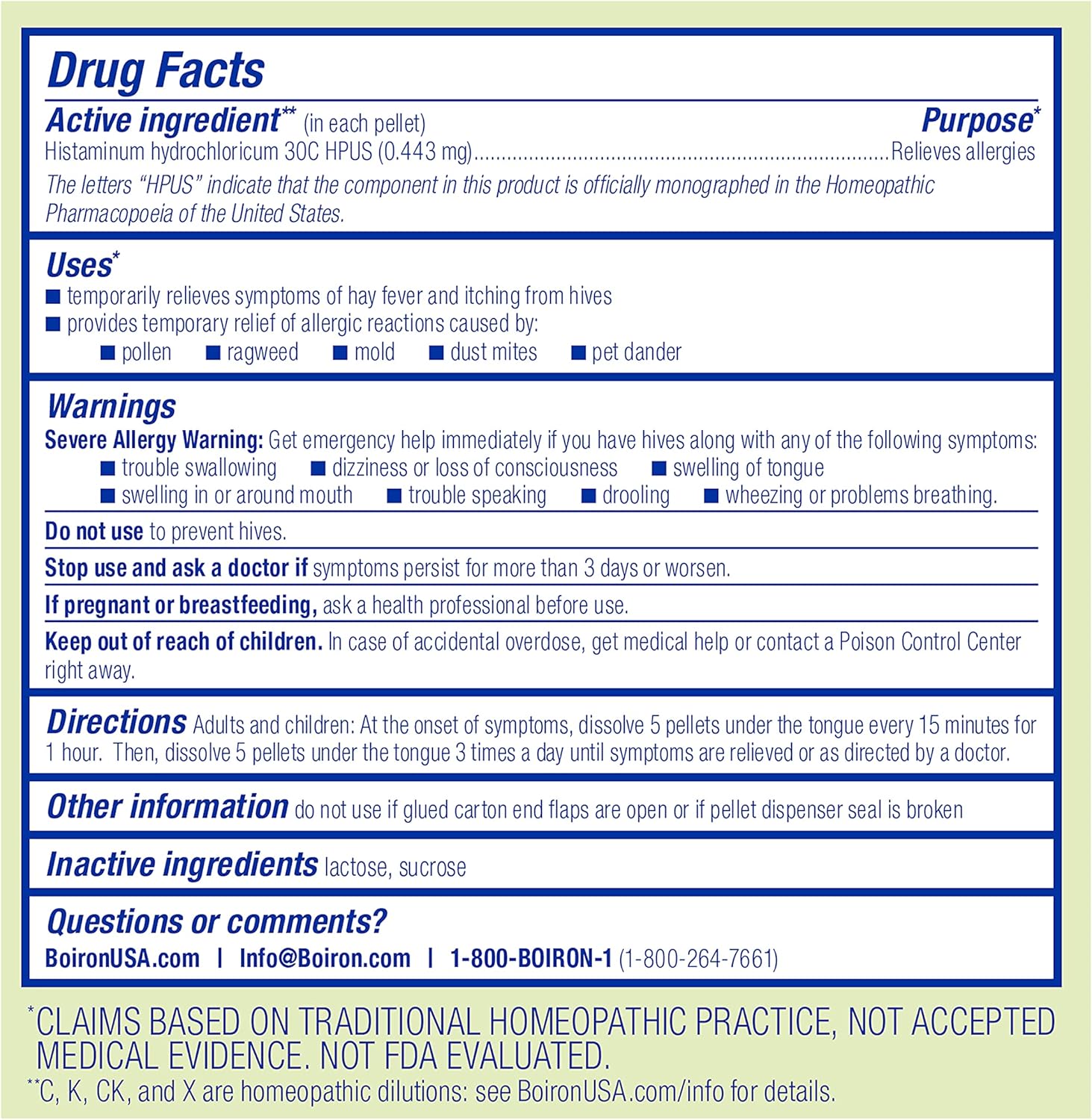 Boiron Histaminum Hydrochloricum 30C Homeopathic Medicine For Indoor Or Outdoor Allergy Relief,3 Count (240 Pellets) - Nirvana Guru