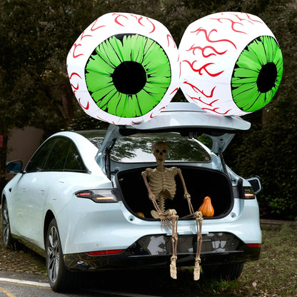 Joyfy 2 Pack Halloween Inflatable Huge Green Eyeballs with Build-in LEDs Halloween Blow up Yard Decorations,3 FT Diameter nirvanaguru