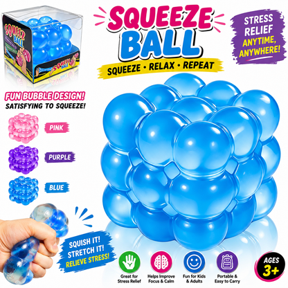 Squishy Stress Cube, High Density Stress Cube Fidget Toys, Slow Rising Sensory Stress Balls for Autism, Kids and Adults, Sugar Squishy Toys for Classroom Prizes, Cube Squishy for Party Favors (Blue)