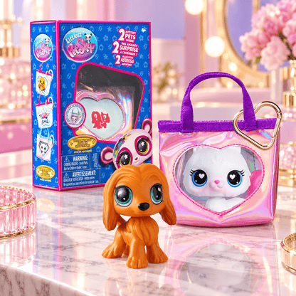 Littlest Pet Shop Deluxe Surprise Reveal Collectible Figures Divas on the Go – 6pc