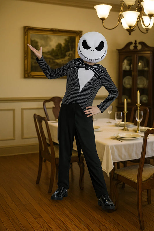 Kids' Nightmare Before Christmas Jack Skellington Classic Halloween Costume Jumpsuit