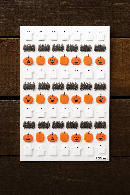 134ct Halloween 3D Puffy Stickers Pumpkins and Bats Nirvana Guru
