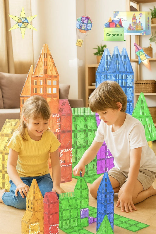 60 PCS Magnetic Building Tiles Kids Toys STEM Magnetic Blocks Sensory Toys Kids Games Magnet Building Toy for Boys and Girls Aged 3+, Kid Brain Development Preschool Kindergarten Toddler Toy nirvanaguru