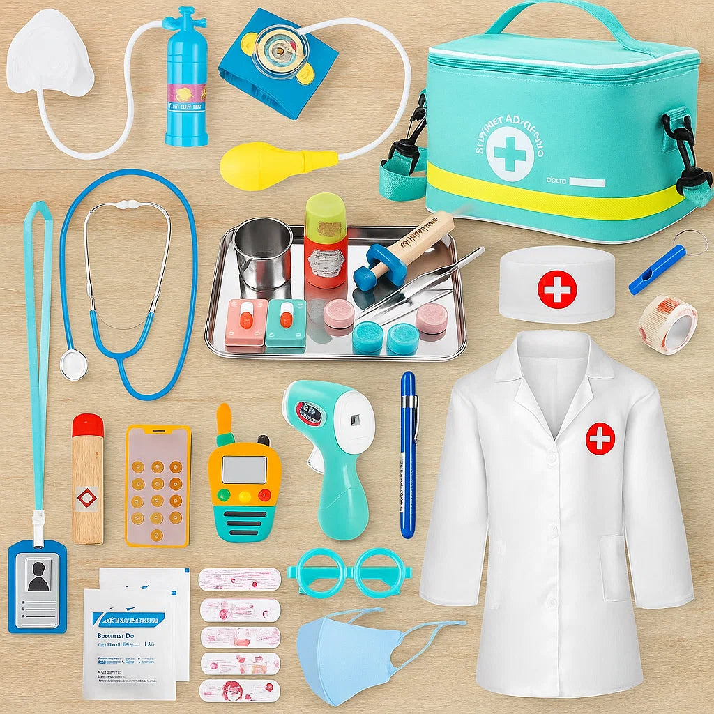 Sundaymot Doctor Kit for Kids, 34 Pcs Pretend Playset for Toddlers, Doctor kit for Toddlers 3-5, with Medical Bag, Stethoscope and Other Accessories, for Boys and Girls Fun Role Playing Game nirvanaguru