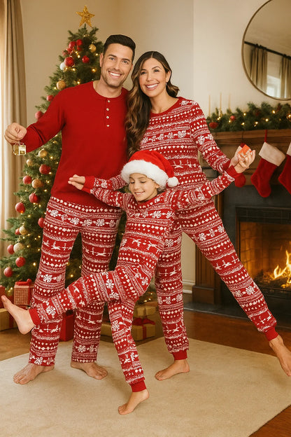 Ekouaer Family Christmas Pajamas Matching Sets Womens Mens Pjs Long Sleeve Sleepwear Holiday Lounge Sets nirvanaguru
