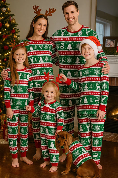 Feionusin Family Christmas Pajamas Matching Sets, Xmas Pjs Sets Holiday Sleepwear Matching Pajamas Long Sleeve Nightwear Set nirvanaguru