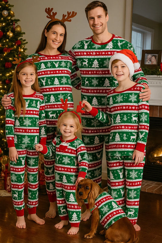 Feionusin Family Christmas Pajamas Matching Sets, Xmas Pjs Sets Holiday Sleepwear Matching Pajamas Long Sleeve Nightwear Set nirvanaguru