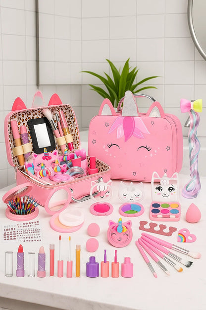 Heaning Kids Washable Makeup Girl Toys - Real Makeup Kit Kid Make up Set for Toddlers Children Princess Dress Up Christmas Birthday Gifts Toys for 3 4 5 6 7 8 9 10 11 12 Year Old Girls nirvanaguru