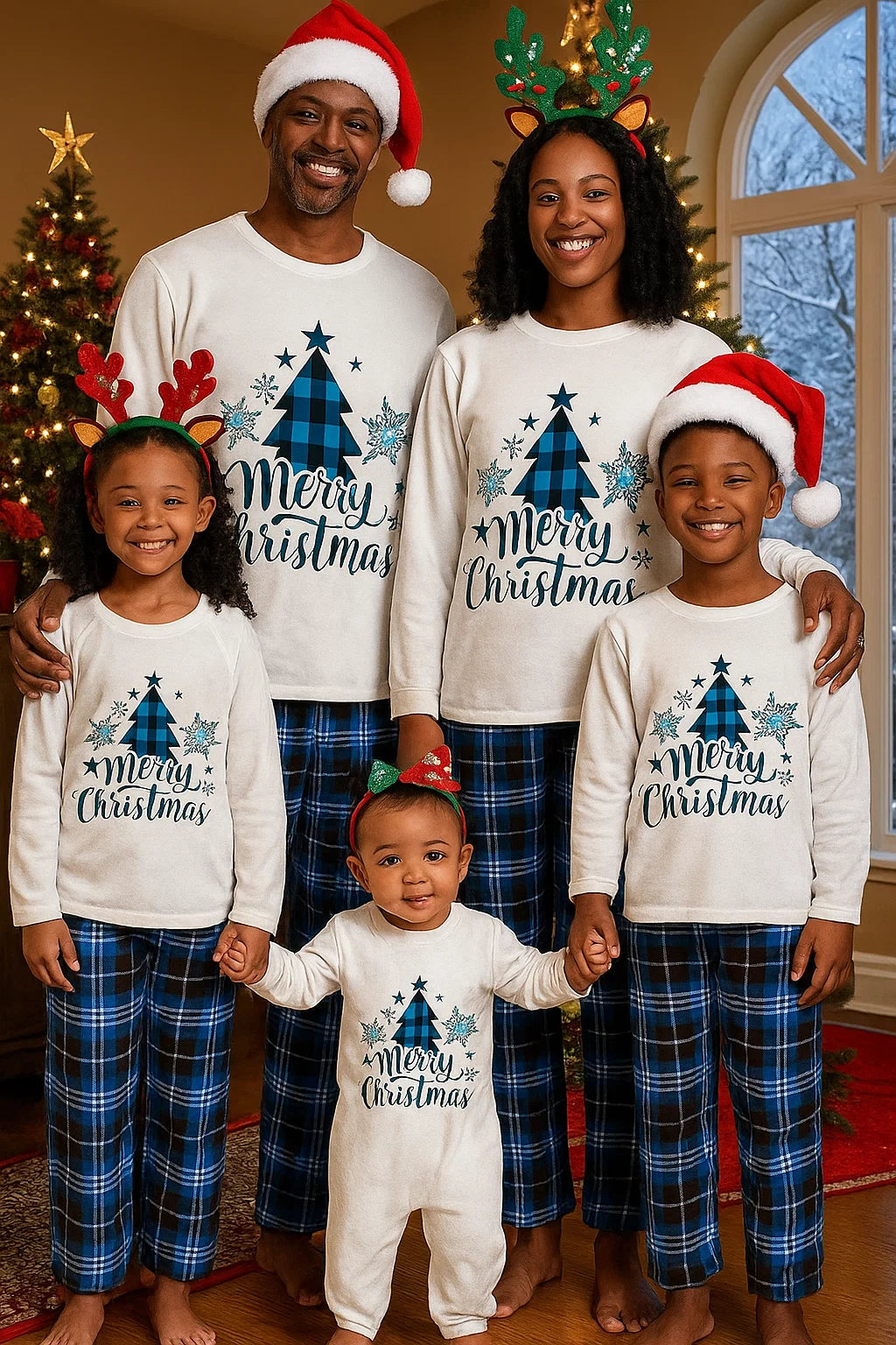 Matching Christmas Pajamas for Family Cute Printed Xmas Pajamas Set Holiday Family Sleepwear Sets for Womens Couples nirvanaguru