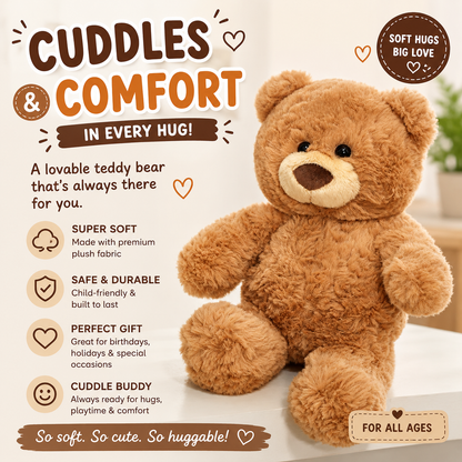 10inch Teddy Bear Stuffed Animal - Soft Teddy Bear Plushie Toys - Birthday Christmas Valentine's Day Gifts for Kid Boys Girls (Brown) Nirvana Guru