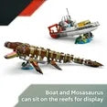 LEGO Jurassic World Brick-Built Mosasaurus Boat Mission Dinosaur Toy for Kids, Boys, and Girls, 9+ - Poseable Dinosaur plus LeClerc and Atwater Minifigures - Gift Idea for Young Movie Fans - 76974 nirvanaguru