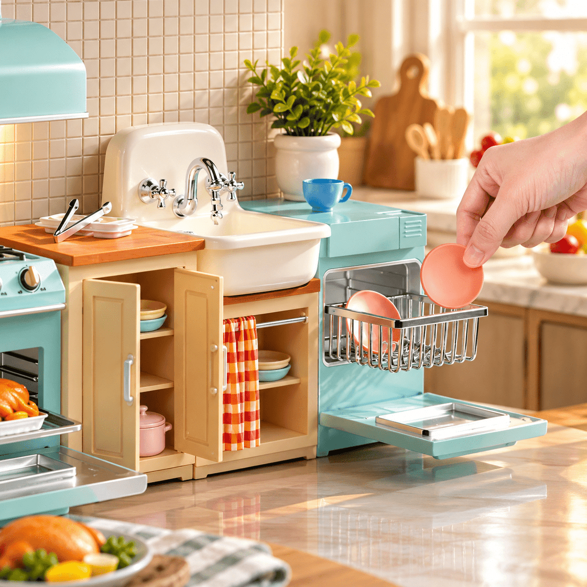 Mini Brands Magic Cook Kitchen Playset Series 1 by ZURU, Miniature Kitchen Set with Utensils & Accessories