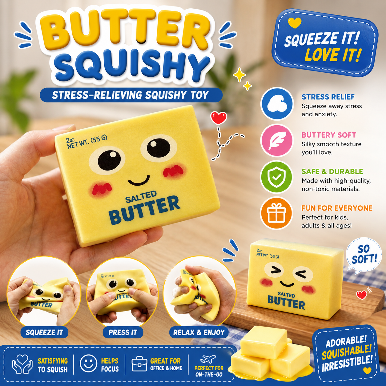 New Upgraded Smile Face Butter Squishy Toys - Slow Rebound Dumpling Squishy - Soft Stretchy Sensory Squeeze Toys - Stress Relief Fidget Toys - Office Desk Toys & Daily Leisure Gifts (Smiley) Nirvana Guru