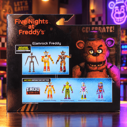 Jazwares Five Nights at Freddy's Endo-Series Glamrock 6-in Action Figure with Freddy and Shattered Glamrock Freddy Parts