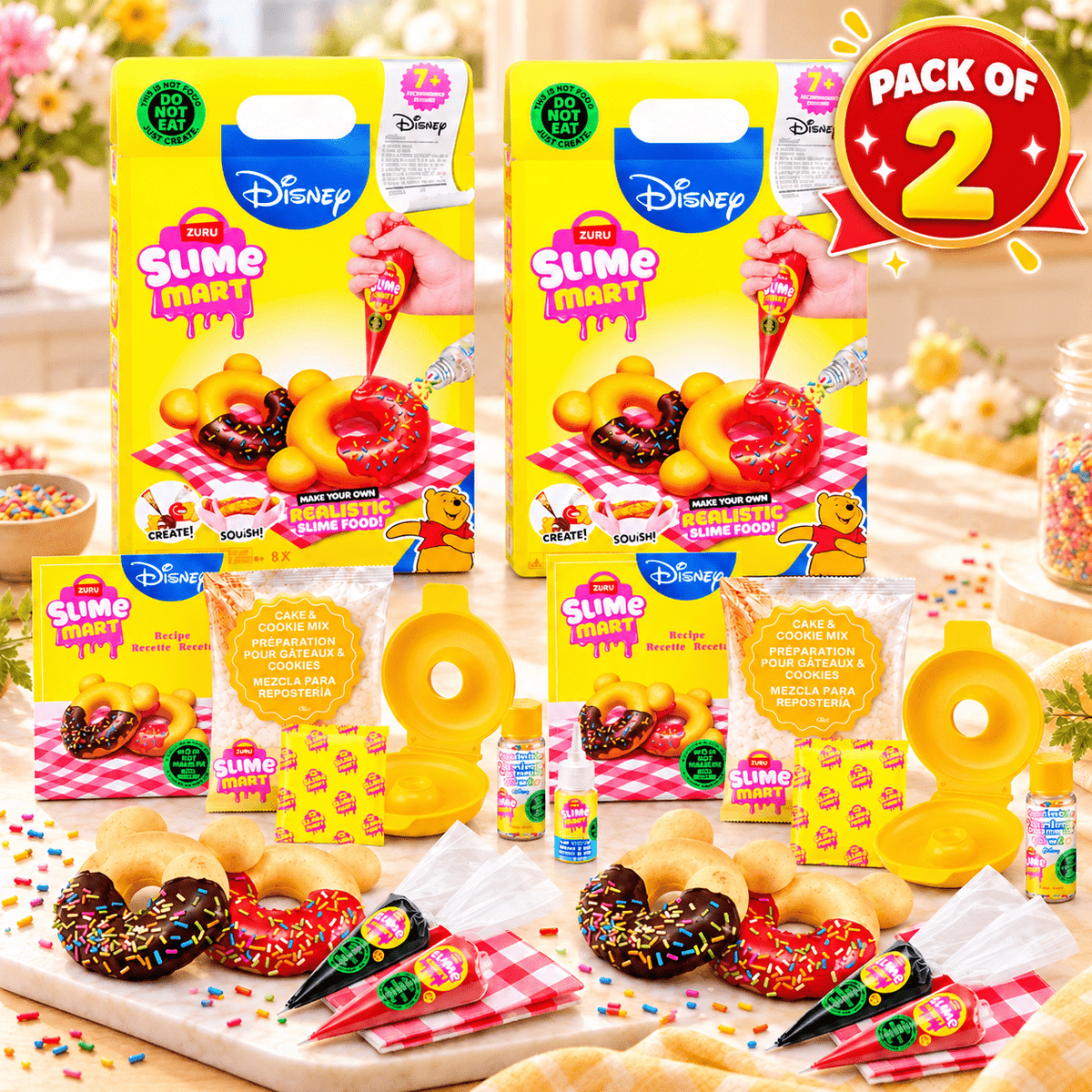 Slime Mart Disney Shopping Bag Winnie the Pooh Donuts by ZURU – DIY Slime Kit, Pack of 2 — 1 Pack