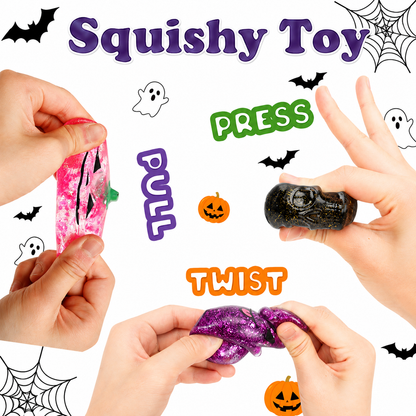 8pcs Halloween Squishy Toys,Stress Balls for Kids Stress Relief Halloween Party Favors-Trick or Treats Classroom Prizes Goodie Bag Fillers