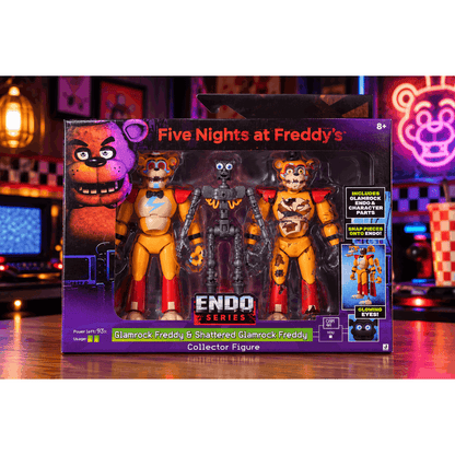 Jazwares Five Nights at Freddy's Endo-Series Glamrock 6-in Action Figure with Freddy and Shattered Glamrock Freddy Parts