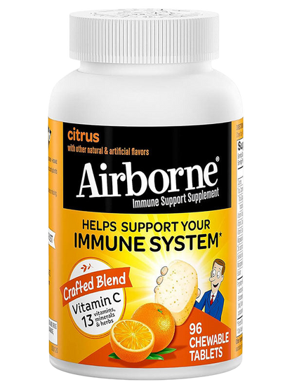 Airborne 1000mg Vitamin C Chewable Tablets with Zinc - Nirvana Guru