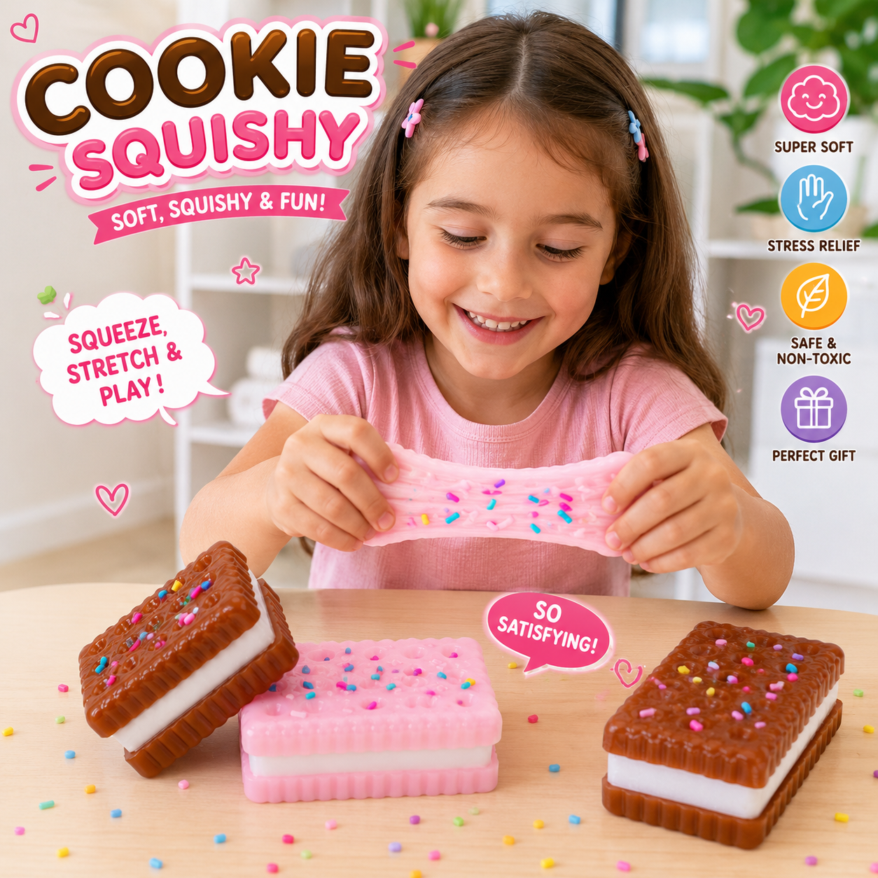 Silicone Stress Relief Squishy - 2 PCS Cookie Sticky Taba Squishy Fidget Toys Adults - Ultra-Soft Squeeze Toys - Fun Silicone Enjoy Decompression Toy - Soft and Relaxing Squeezing Toy Nirvana Guru
