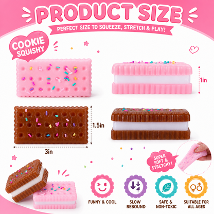 Silicone Stress Relief Squishy - 2 PCS Cookie Sticky Taba Squishy Fidget Toys Adults - Ultra-Soft Squeeze Toys - Fun Silicone Enjoy Decompression Toy - Soft and Relaxing Squeezing Toy Nirvana Guru