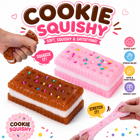 Silicone Stress Relief Squishy - 2 PCS Cookie Sticky Taba Squishy Fidget Toys Adults - Ultra-Soft Squeeze Toys - Fun Silicone Enjoy Decompression Toy - Soft and Relaxing Squeezing Toy Nirvana Guru