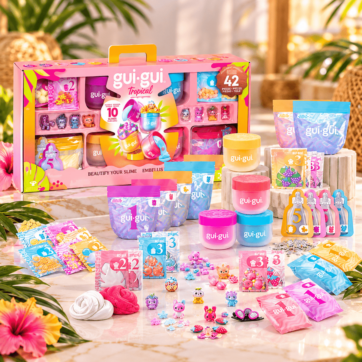 GUI GUI Tropical Deluxe Slime Gift Set, 42 Pieces