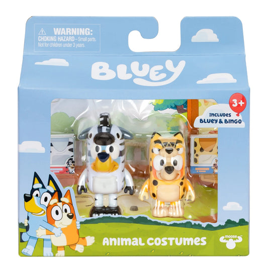 Bluey Figure Animal Costumes 2-Pack, 2.5 inch Bluey and Bingo Figures, Toys for Kids 3-6 Years nirvanaguru