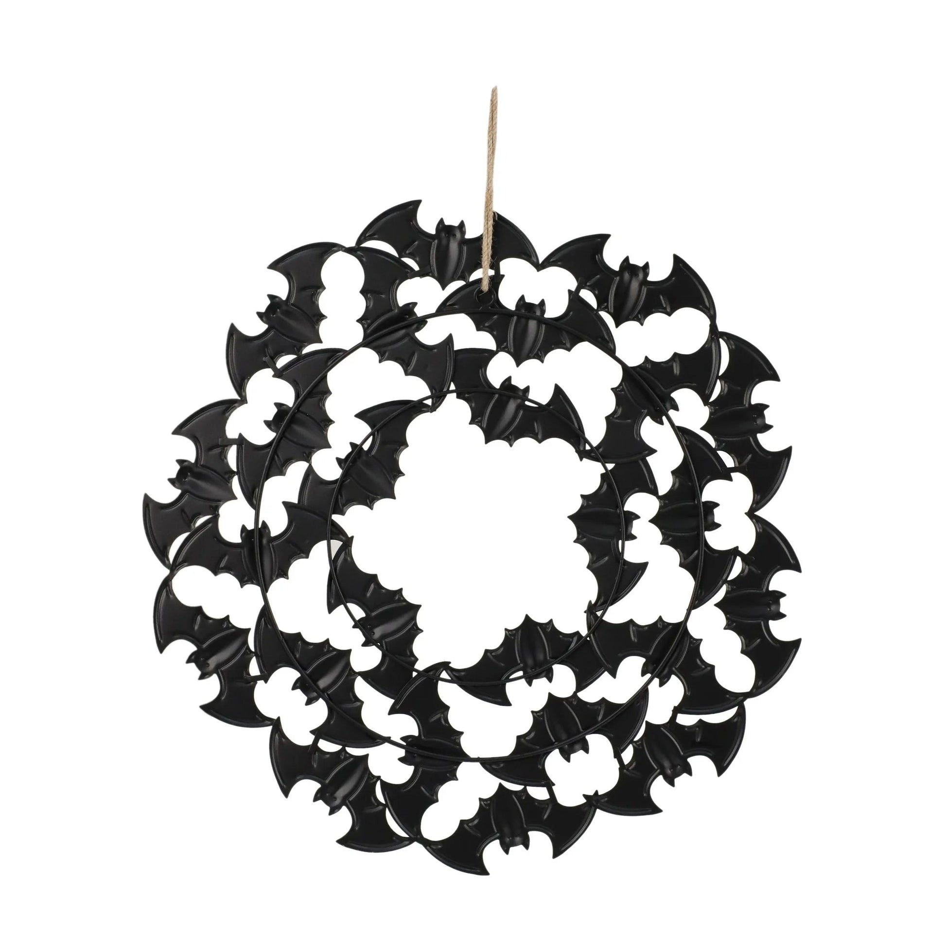 Way to Celebrate 21.50-Inch Black Metal Bat Wreath Décor – Halloween Decoration nirvanaguru