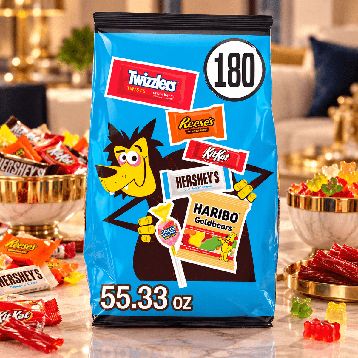 Hershey Assorted Halloween Candy Bulk Bag, 55.33 oz, 180 Pieces