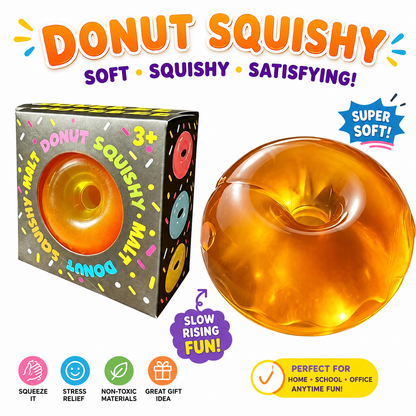 Donut Squishy Toy – Blue Soft Slow Rising Stress Relief Sensory Fidget Squeeze Toys for Kids & Adults - Squishy Donut Set Nirvana Guru