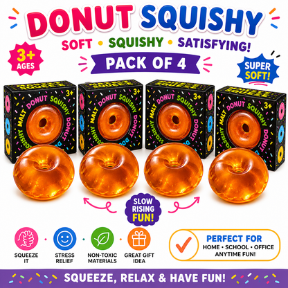 Donut Squishy Toy – Blue Soft Slow Rising Stress Relief Sensory Fidget Squeeze Toys for Kids & Adults - Squishy Donut Set Nirvana Guru